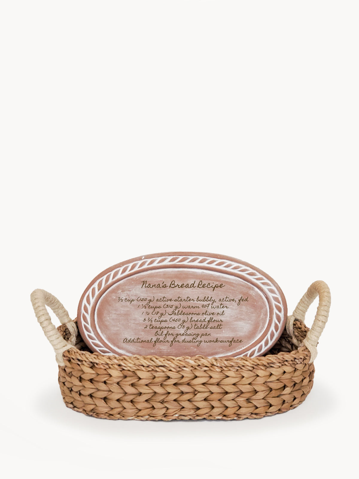 Personalized Bread Warmer & Basket - Recipe Oval